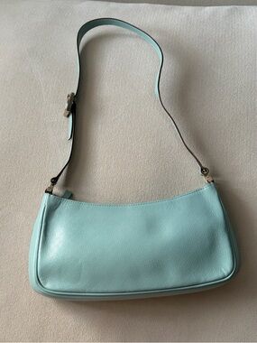 Gucci Micro GG Embossed Sky Blue Leather Shoulder Bag